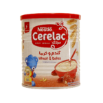 سرلاک گندم و خرما به همراه شیر نستله مناسب کودکان از پایان ۶ ماهگی ۴۰۰ گرم