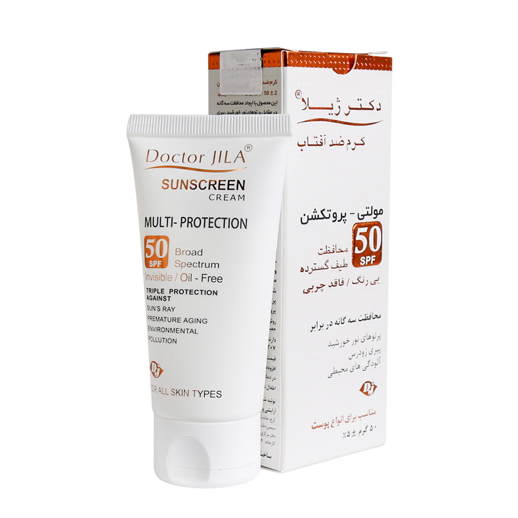 Doctor-Jila-Tinted-Sunscreen-Cream-Multi-Protection-SPF50.jpg دکترژیلا ضدآفتاب مولتی پروتکشن SPF 50 رنگی کرم - تصویر 1